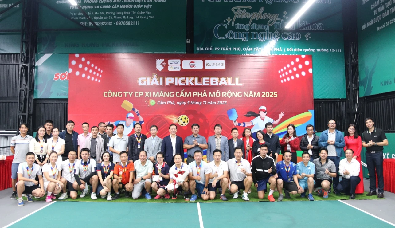 Giải Pickleball Công ty Cổ phần Xi măng Cẩm Phả mở rộng năm 2025 – Khi thể thao là cầu nối gắn kết và hợp tác trong công việc